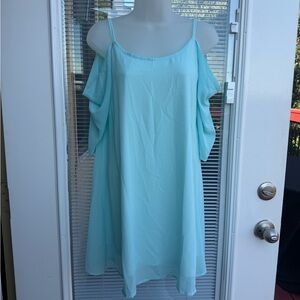 Light Blue Shoulder Dress